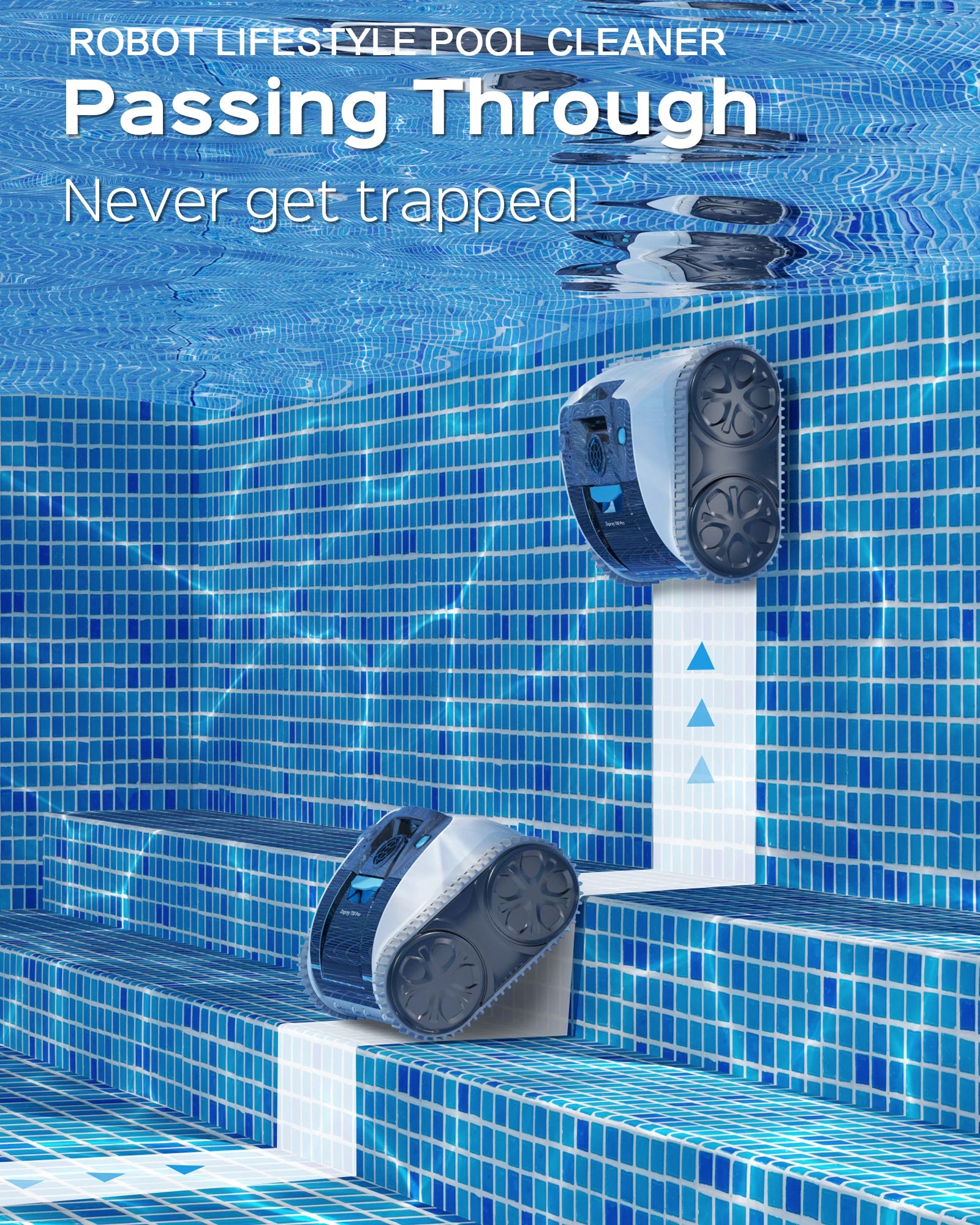 Robotic Swimming Pool Cleaner Wireless Automatic 3312 Pro Wifi App Control More Accurate Route Planning Select Cleanning Modes