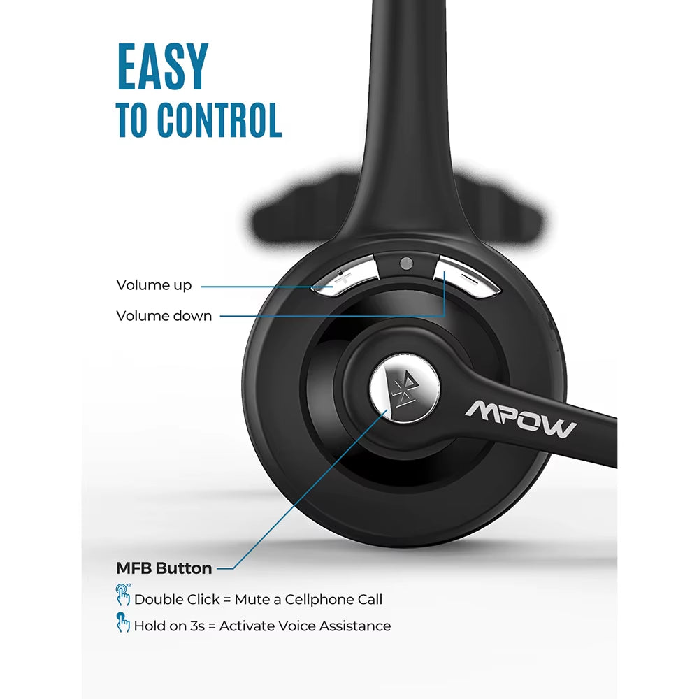 Casque Bluetooth de bureau sans fil avec micro