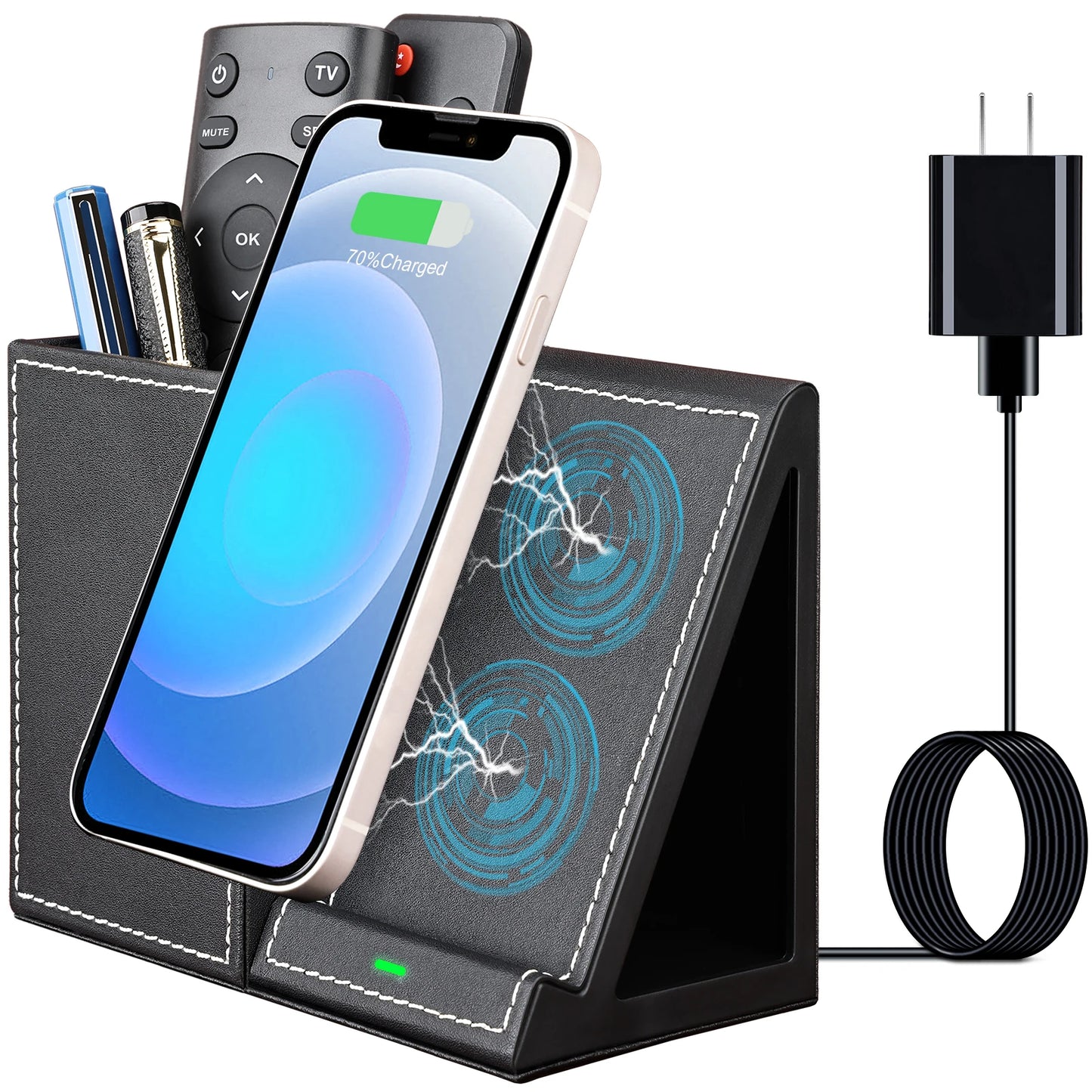Chargeur sans fil avec pot à stylos intégré