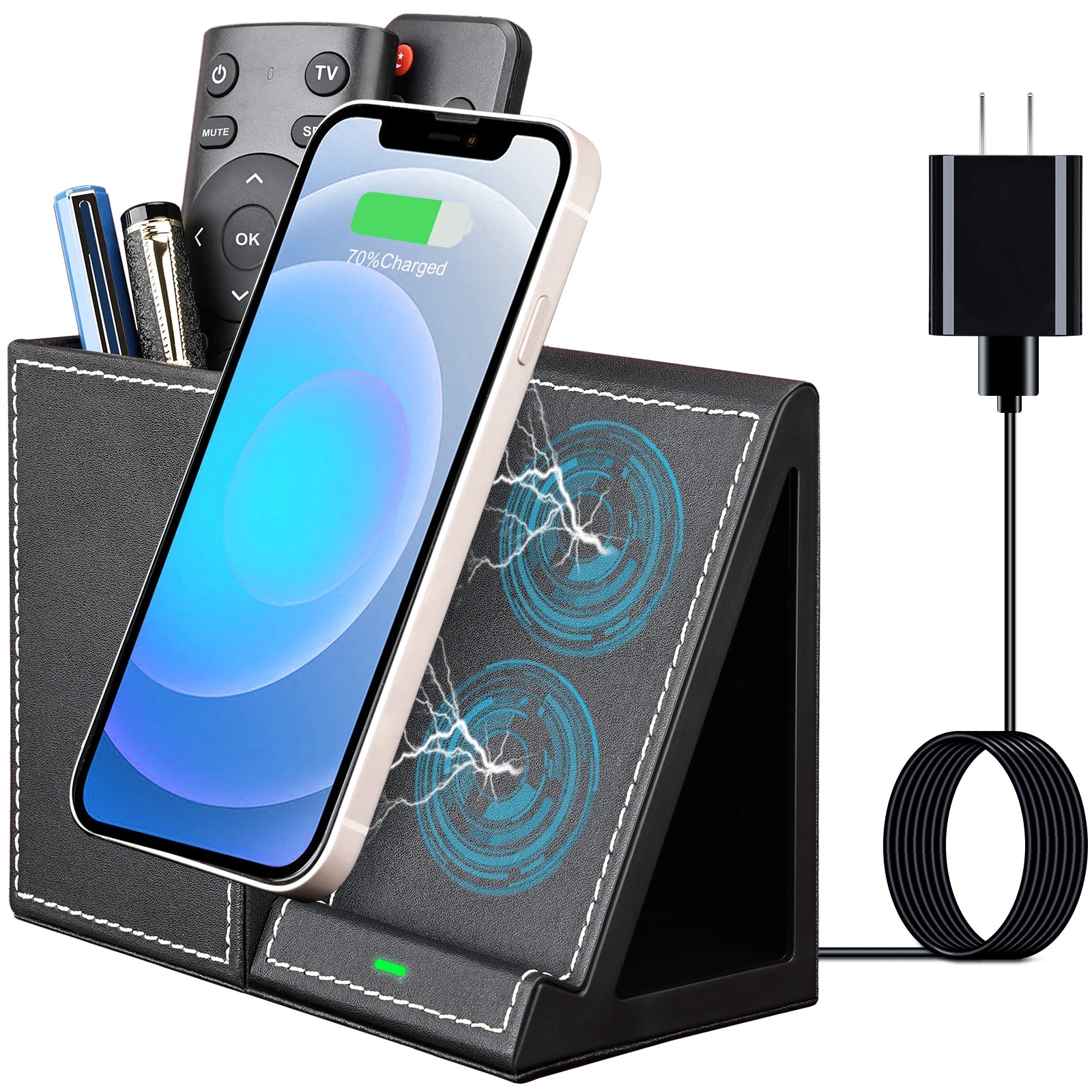Chargeur sans fil avec pot à stylos intégré
