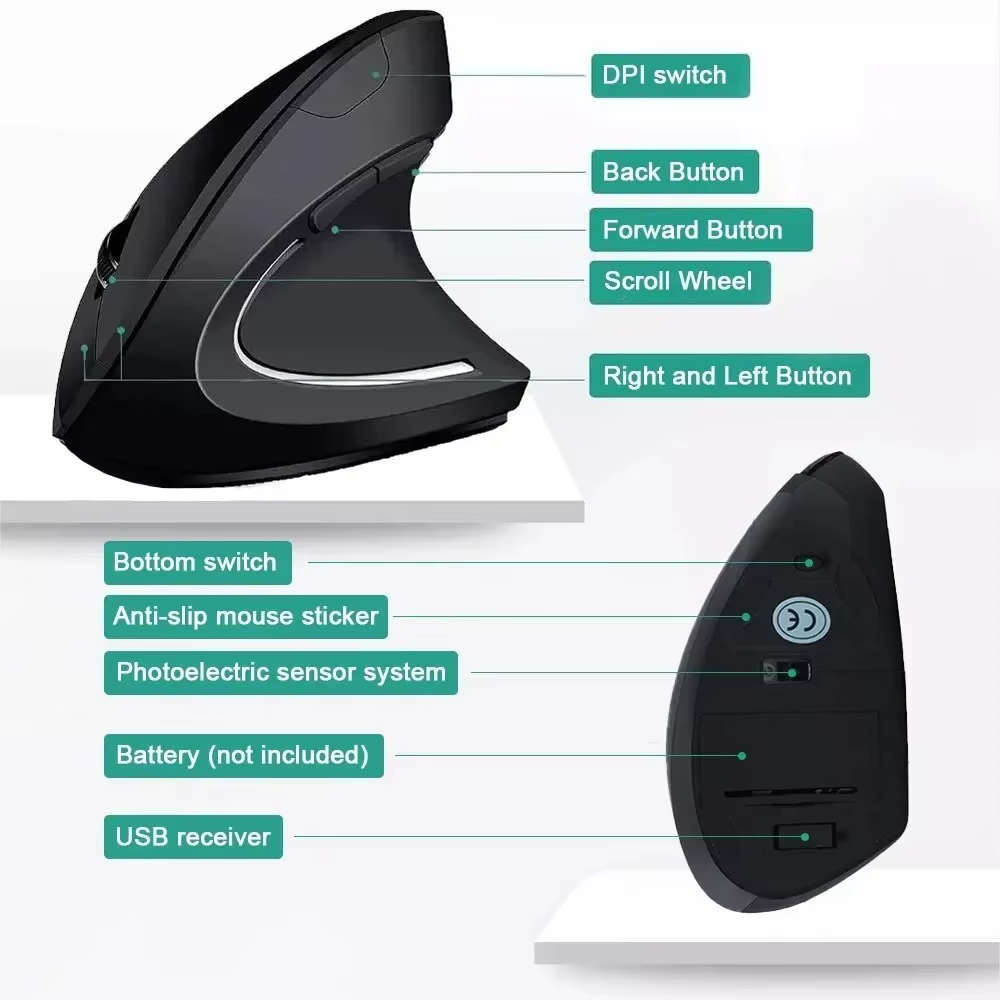 Souris vertical ergonomique sans fil