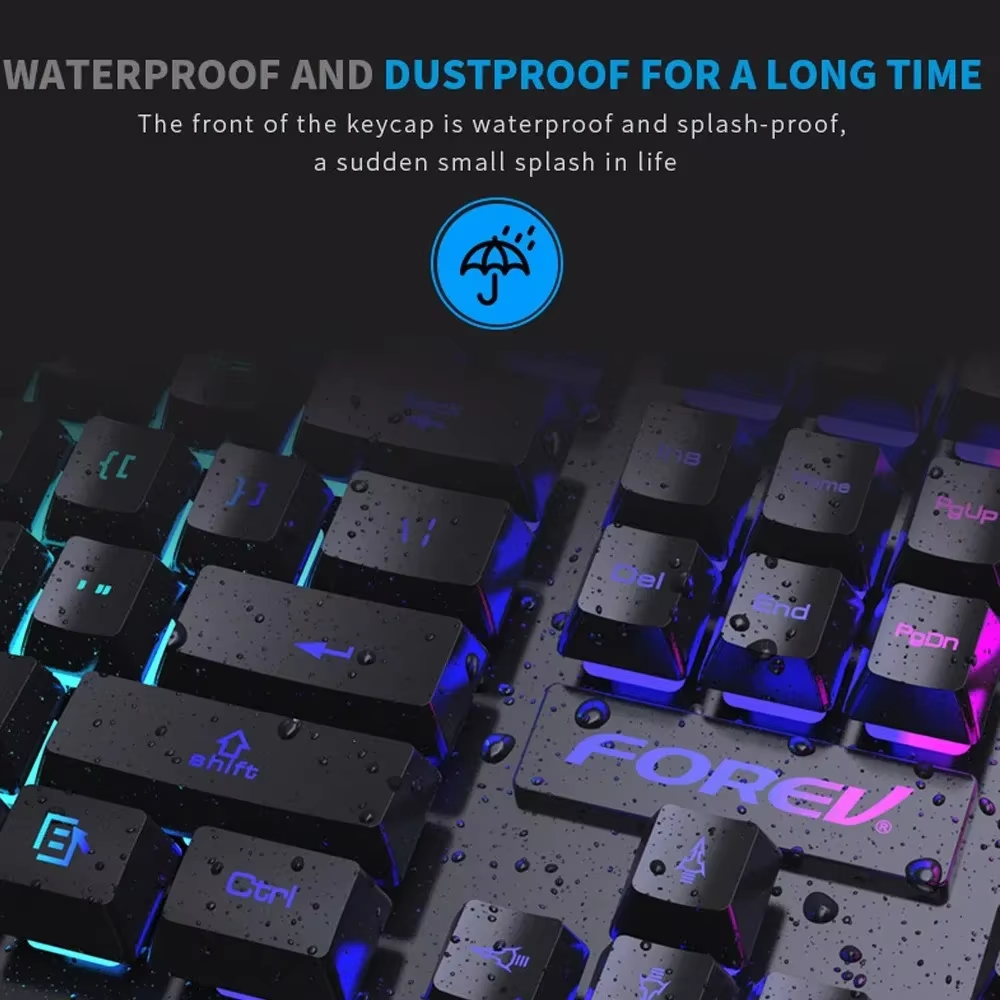 Clavier mécanique gaming avec souris lumineuse