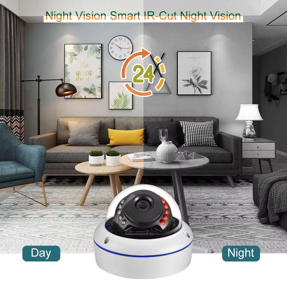 Gadinan 8MP 4K IP Camera POE CCTV Security Cameras H.265+ Outdoor Waterproof Dome Metal Audio Video Surveillance for NVR System