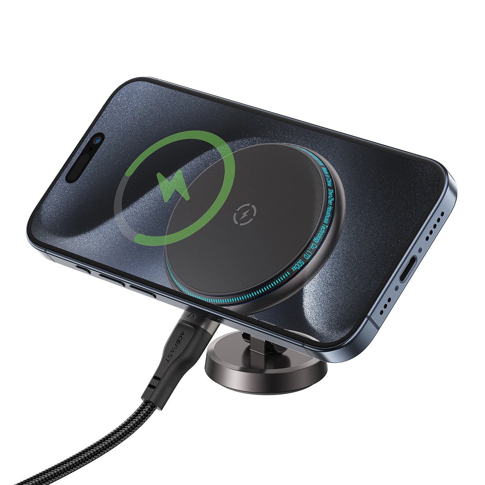 Support magnétique pliable avec charge sans fil