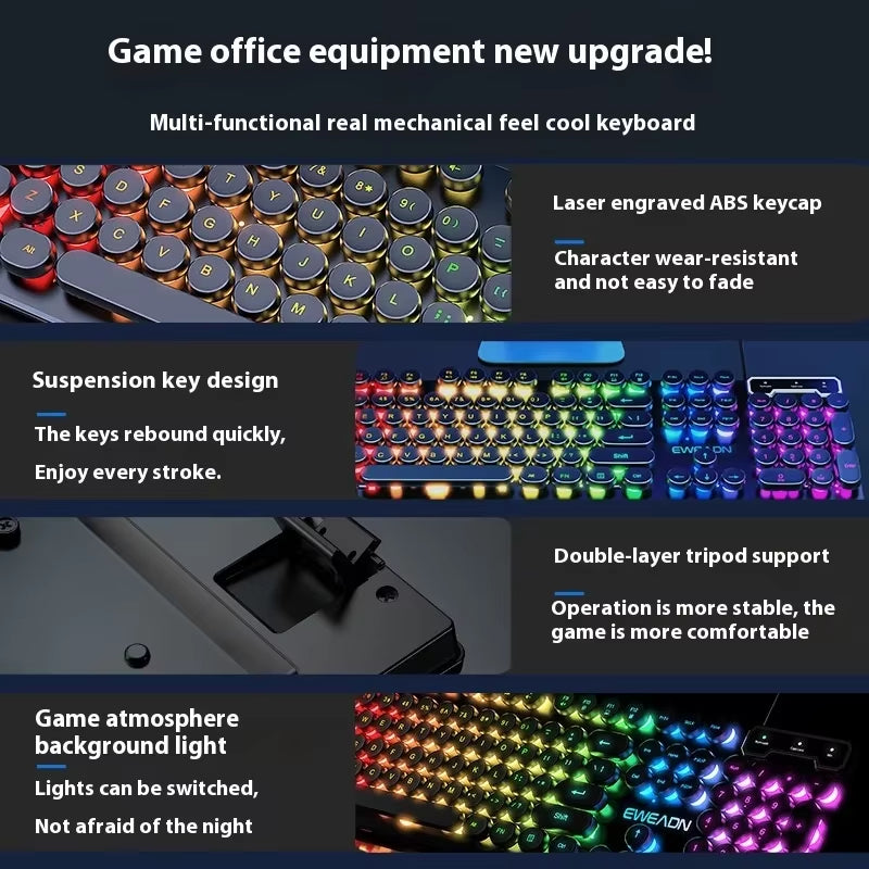 Clavier Gaming Mécanique Rétro