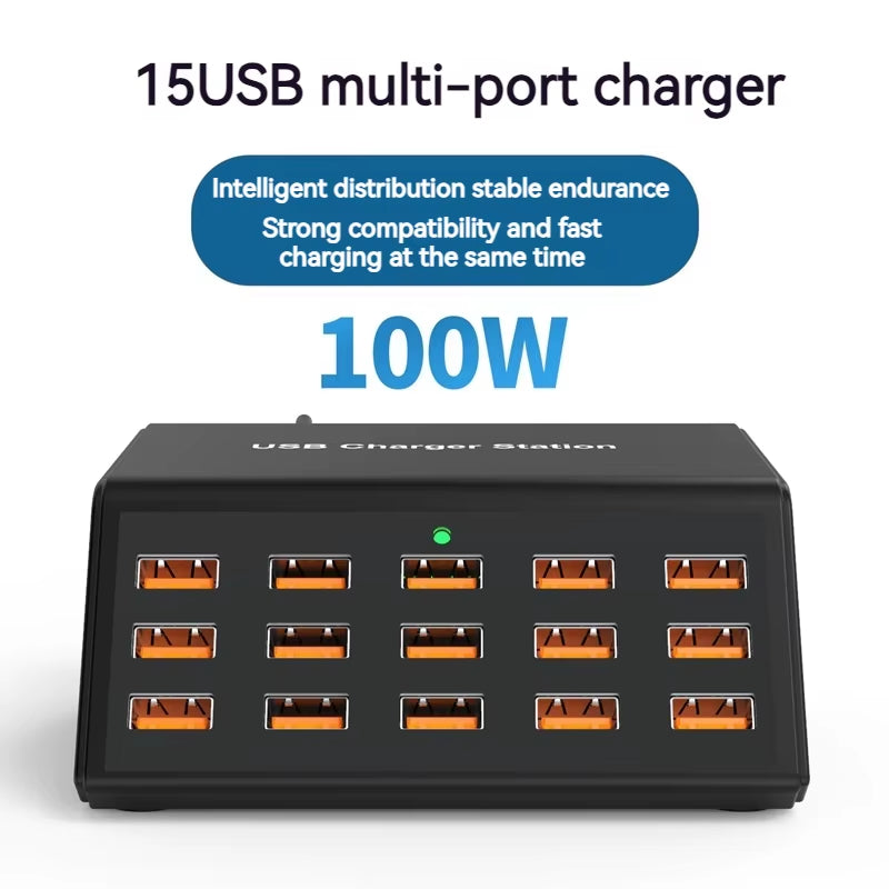 Chargeur USB Universel 15 Ports pour Bureau