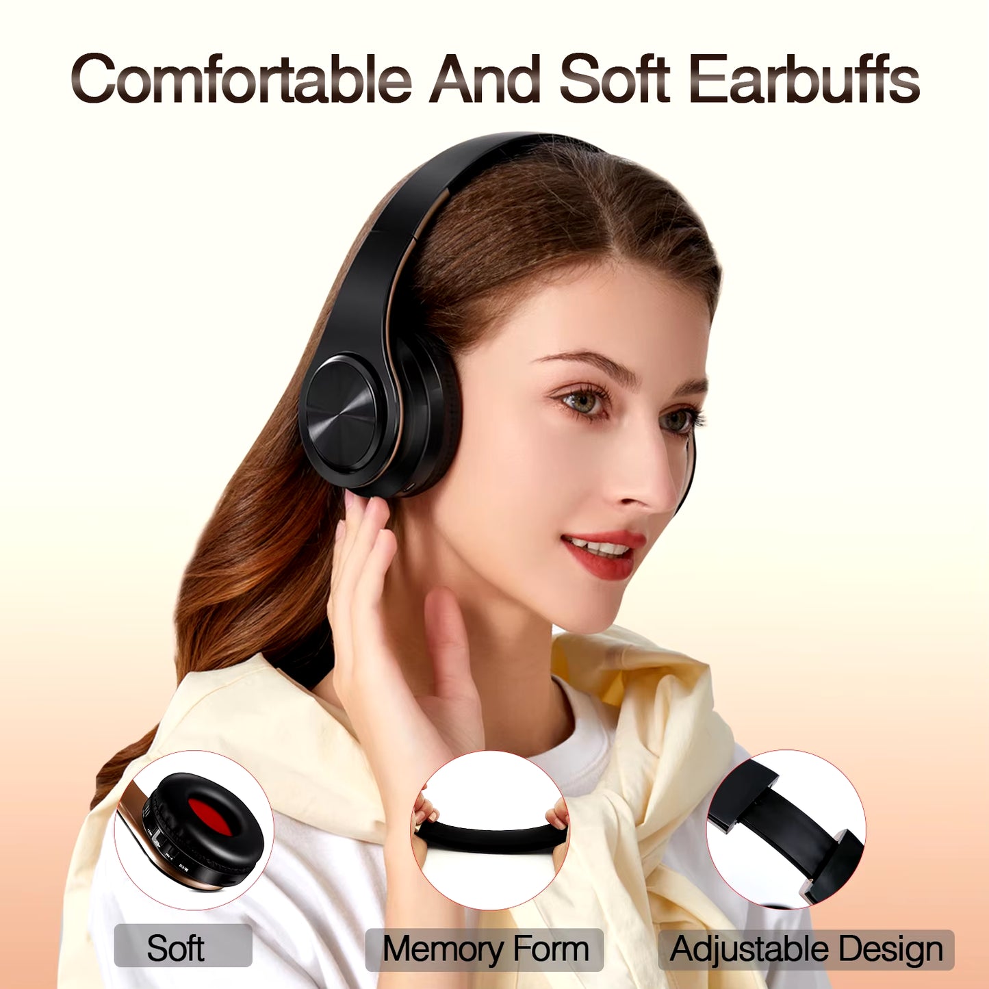 Casque Bluetooth Sans Fil Pliable avec Microphone488