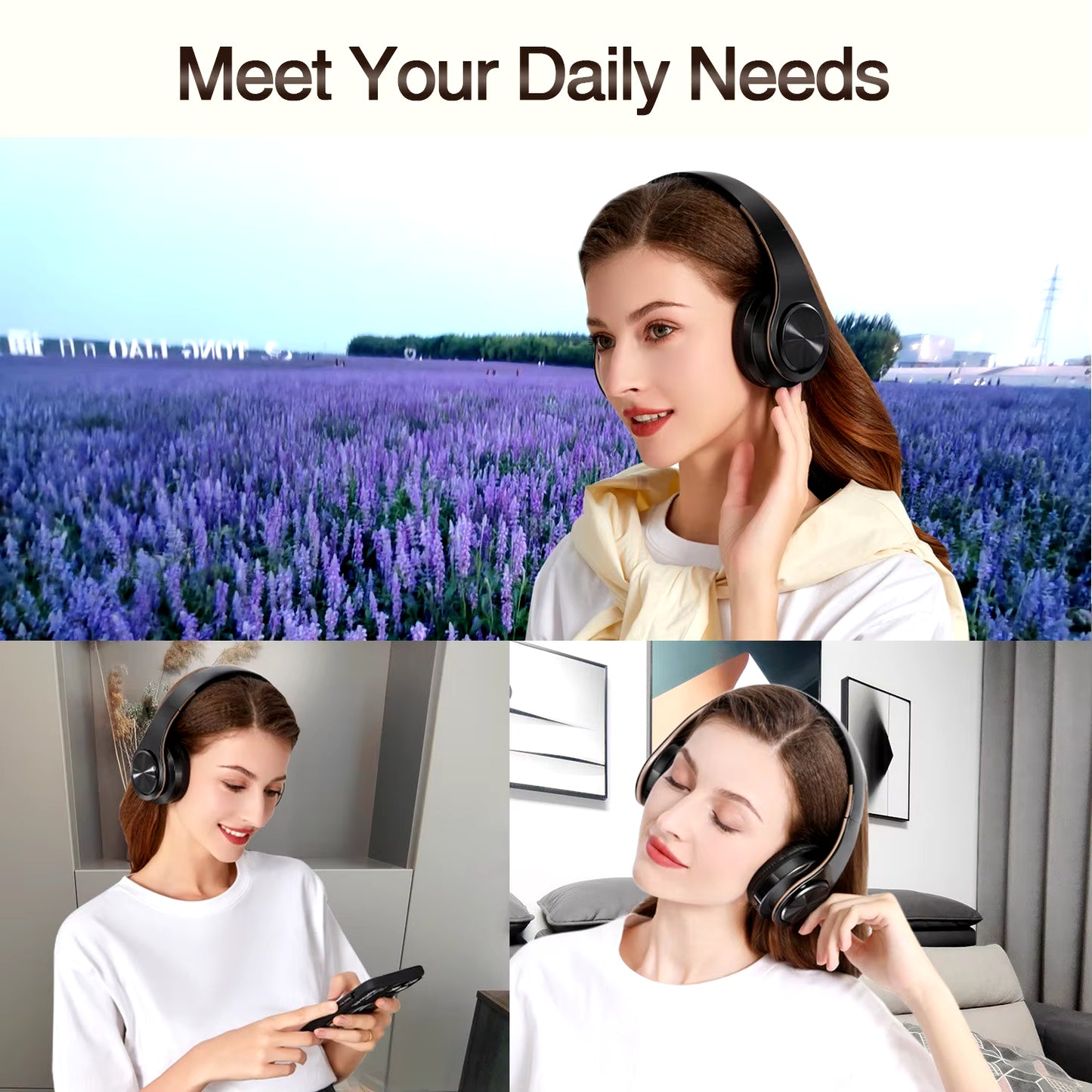 Casque Bluetooth Sans Fil Pliable avec Microphone488
